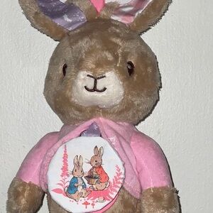 Beatrix Potter Peter Rabbit Flopsy Plush 13”Activity Bunny Toy mirror Rattle NWT